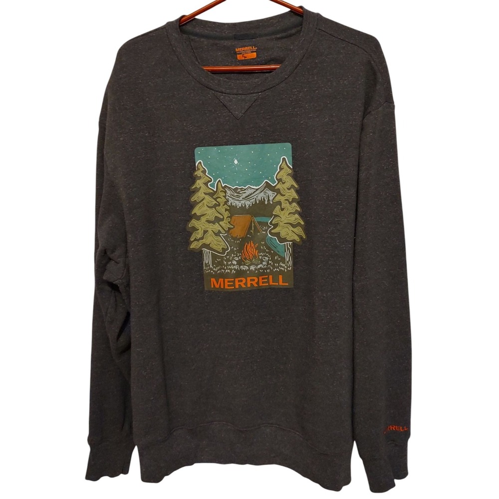 Merrell Woosah Sweatshirt Camping Graphic Mens Size Double Extra Large Gray